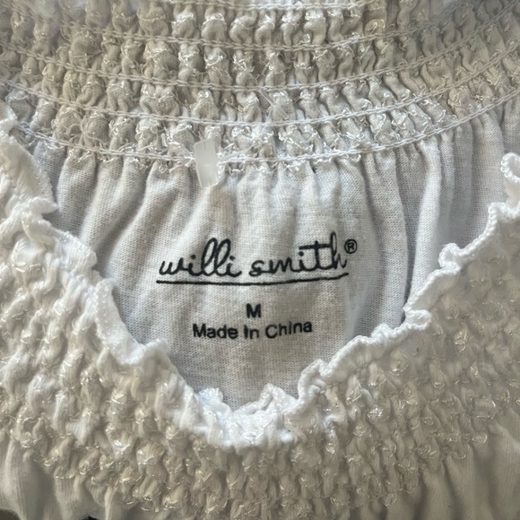 Willi Smith white tank top with ruffles. Women’s M. - Picture 3 of 3